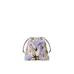 Loewe Corn small drawstring pouch in canvas, White/Lilac | Clutch Bags | Coveti
