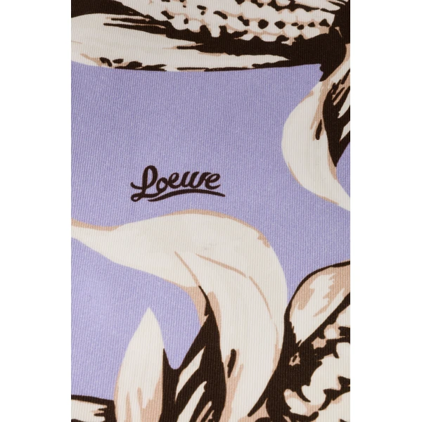 Loewe Corn small drawstring pouch in canvas, White/Lilac | Clutch Bags | Coveti