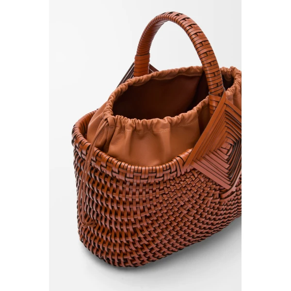 Loewe Diamond Square Basket in calfskin, Tan | Totes & Top-Handle Bags | Coveti