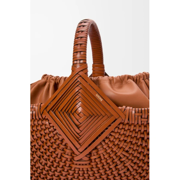Loewe Diamond Square Basket in calfskin, Tan | Totes & Top-Handle Bags | Coveti