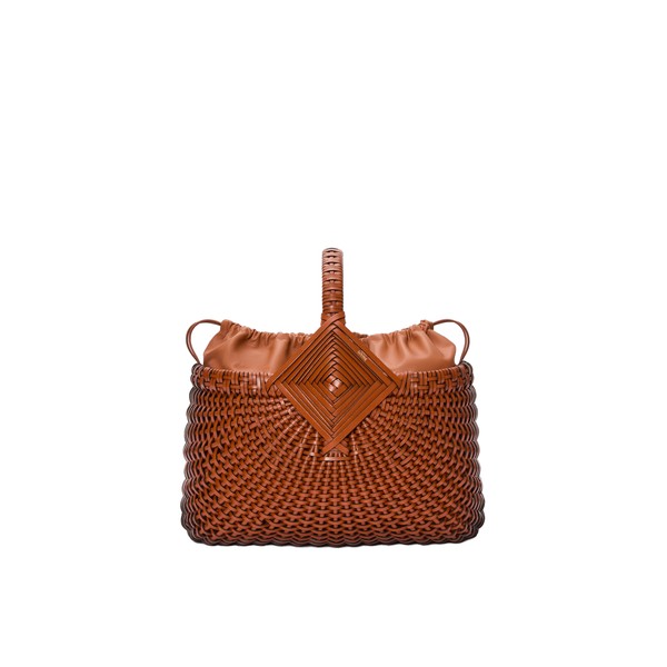 Loewe Diamond Square Basket in calfskin, Tan | Totes & Top-Handle Bags | Coveti