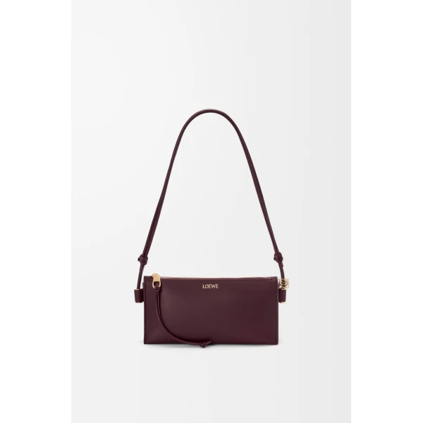 Loewe Joya pouch in nappa calfskin, Dark Burgundy | Clutch Bags | Coveti