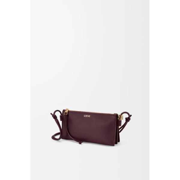 Loewe Joya pouch in nappa calfskin, Dark Burgundy | Clutch Bags | Coveti