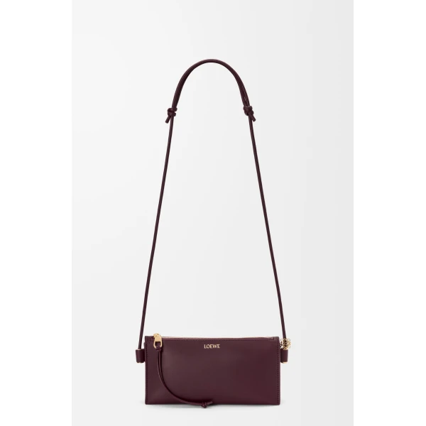 Loewe Joya pouch in nappa calfskin, Dark Burgundy | Clutch Bags | Coveti