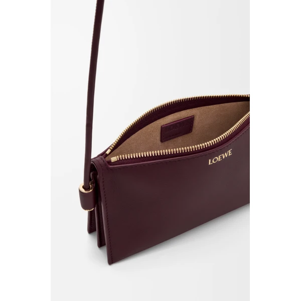 Loewe Joya pouch in nappa calfskin, Dark Burgundy | Clutch Bags | Coveti