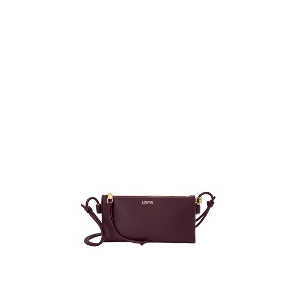Loewe Joya pouch in nappa calfskin, Dark Burgundy | Clutch Bags | Coveti