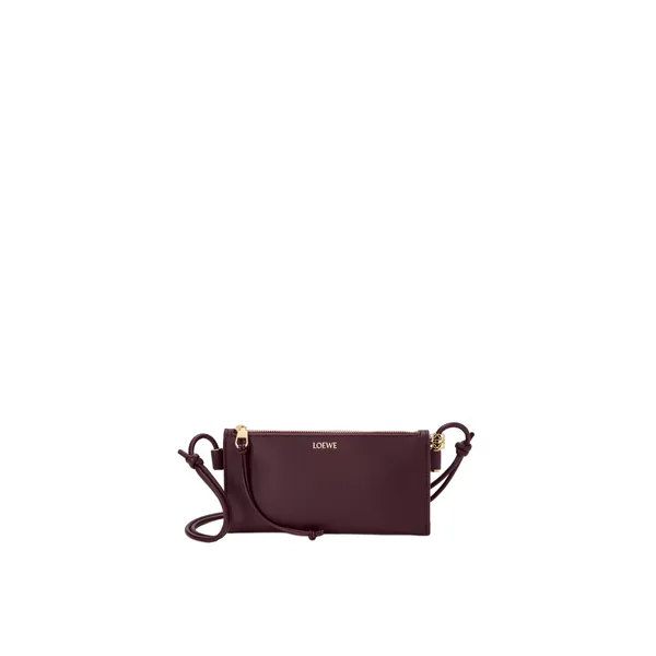Loewe Joya pouch in nappa calfskin, Dark Burgundy | Clutch Bags | Coveti