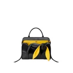 Loewe Large Amazona 180 Lazy Dog bag in buffalino leather, Black/Yellow | Totes & Top-Handle Bags | Coveti