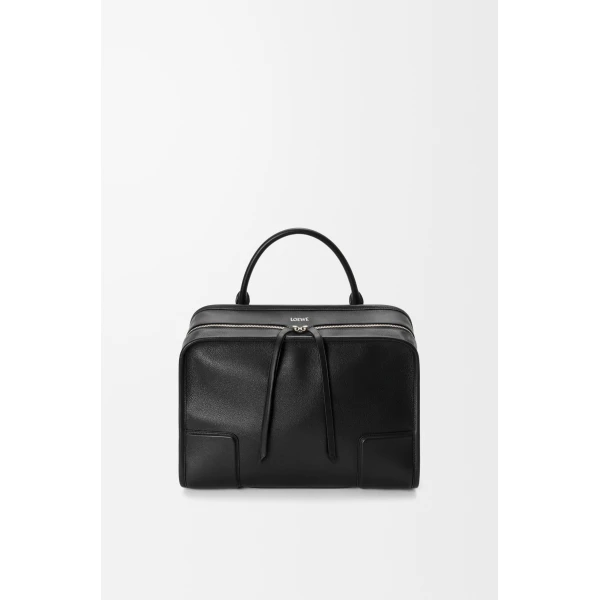 Loewe Large Amazona 180 Lazy Dog bag in buffalino leather, Black/Yellow | Totes & Top-Handle Bags | Coveti