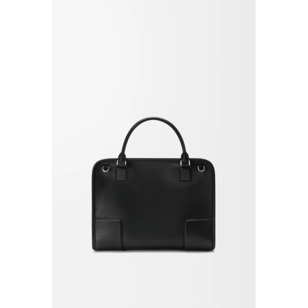 Loewe Large Amazona 180 Lazy Dog bag in buffalino leather, Black/Yellow | Totes & Top-Handle Bags | Coveti