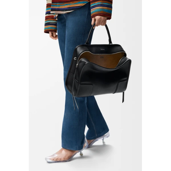 Loewe Large Amazona 180 bag in soft calfskin, Black | Totes & Top-Handle Bags | Coveti