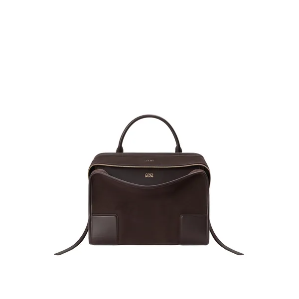 Large Amazona 180 bag in suede, Dark Chestnut