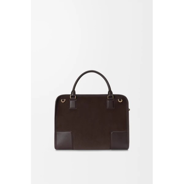Loewe Large Amazona 180 bag in suede, Dark Chestnut | Totes & Top-Handle Bags | Coveti
