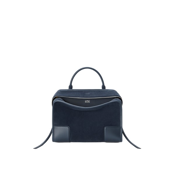 Loewe Large Amazona 180 bag in suede, Deep Navy | Totes & Top-Handle Bags | Coveti