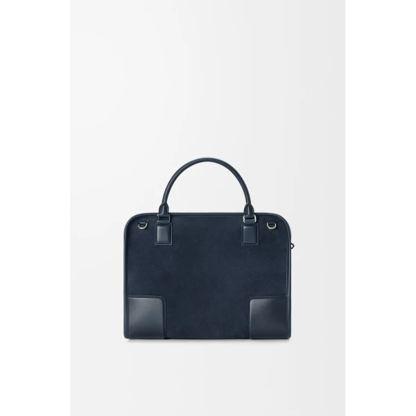 Loewe Large Amazona 180 bag in suede, Deep Navy | Totes & Top-Handle Bags | Coveti