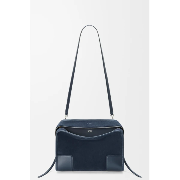 Loewe Large Amazona 180 bag in suede, Deep Navy | Totes & Top-Handle Bags | Coveti