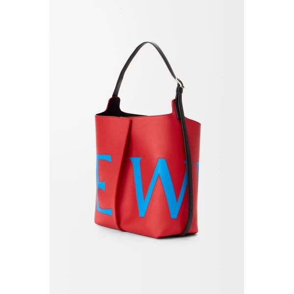 Loewe Large Bilbao bucket Oversized Logo in smooth calfskin, Red/Blue | Bucket Bags | Coveti