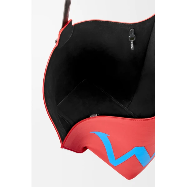Loewe Large Bilbao bucket Oversized Logo in smooth calfskin, Red/Blue | Bucket Bags | Coveti