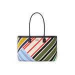 Loewe Large Verano tote in embroidered canvas, Ecru/Multicolor | Totes & Top-Handle Bags | Coveti