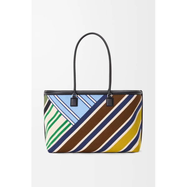 Loewe Large Verano tote in embroidered canvas, Ecru/Multicolor | Totes & Top-Handle Bags | Coveti