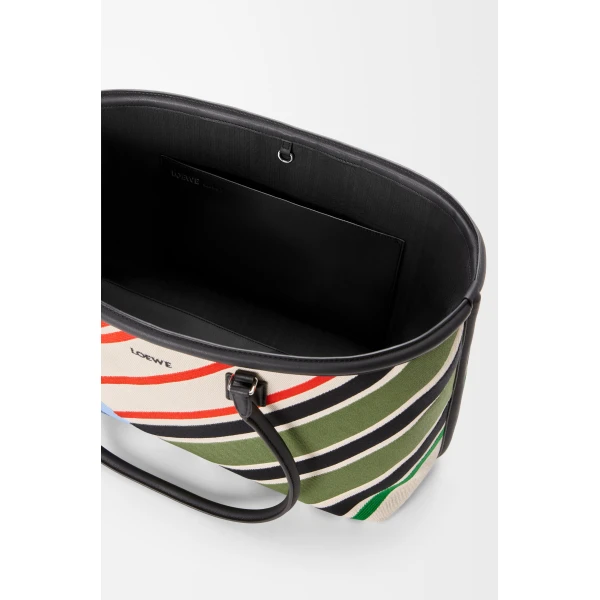 Loewe Large Verano tote in embroidered canvas, Ecru/Multicolor | Totes & Top-Handle Bags | Coveti