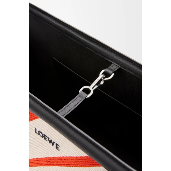 Loewe Large Verano tote in embroidered canvas, Ecru/Multicolor | Totes & Top-Handle Bags | Coveti
