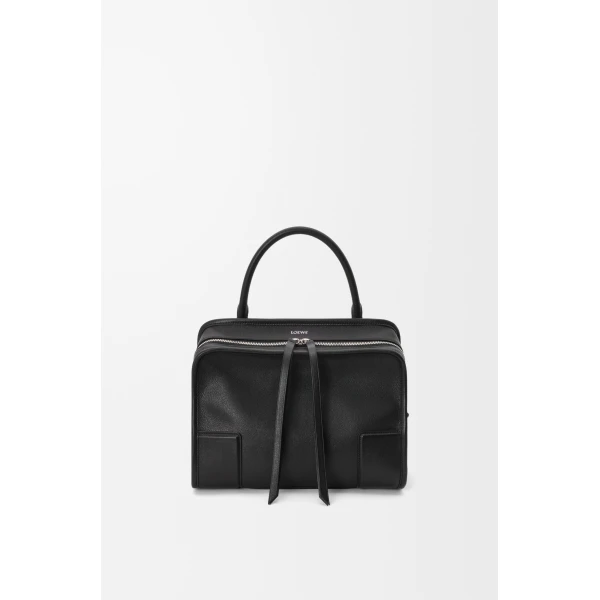 Loewe Medium Amazona 180 Lazy Crab bag in buffalino leather, Black/Green | Totes & Top-Handle Bags | Coveti
