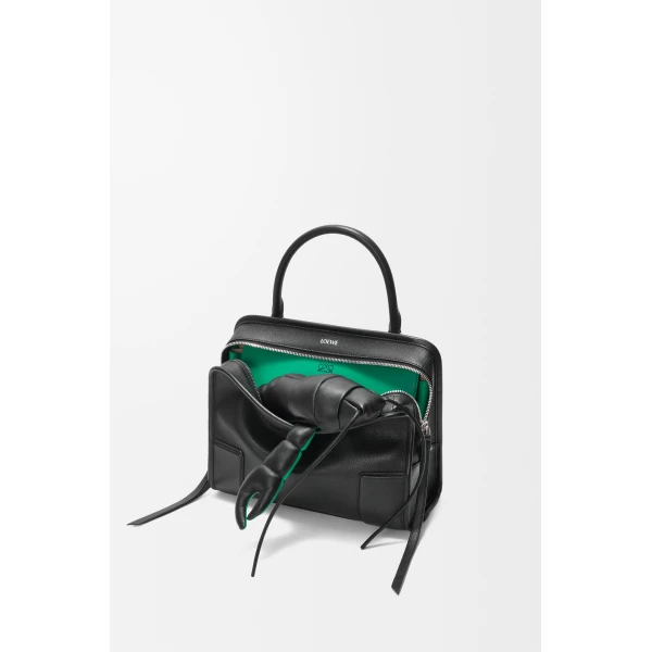 Loewe Medium Amazona 180 Lazy Crab bag in buffalino leather, Black/Green | Totes & Top-Handle Bags | Coveti