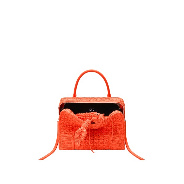Loewe Medium Amazona 180 Lazy Crab bag in raffia crochet, Vivid Orange | Totes & Top-Handle Bags | Coveti