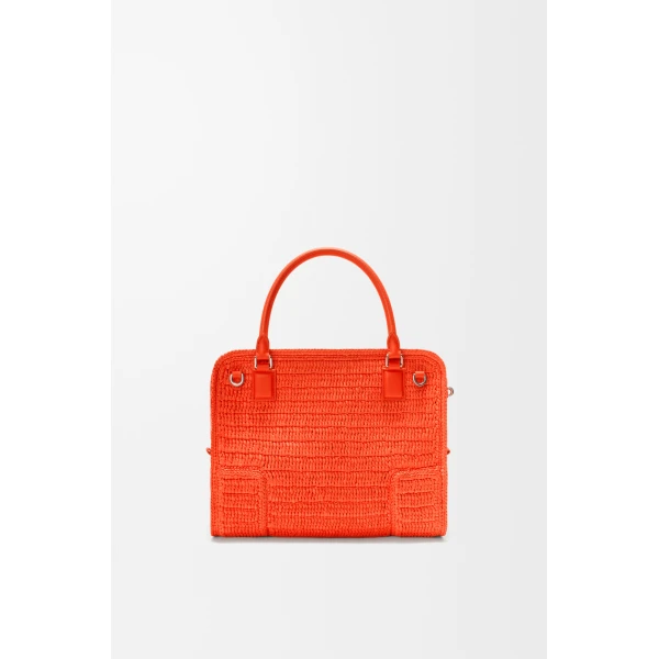 Loewe Medium Amazona 180 Lazy Crab bag in raffia crochet, Vivid Orange | Totes & Top-Handle Bags | Coveti