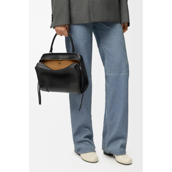 Loewe Medium Amazona 180 bag in soft calfskin, Black | Totes & Top-Handle Bags | Coveti