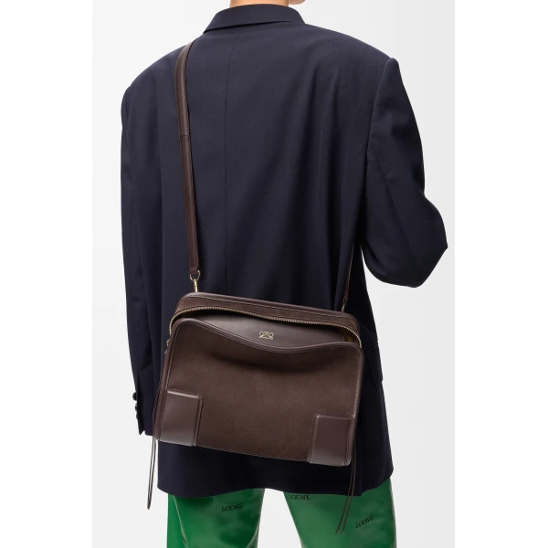 Loewe Medium Amazona 180 bag in suede, Dark Chestnut | Totes & Top-Handle Bags | Coveti