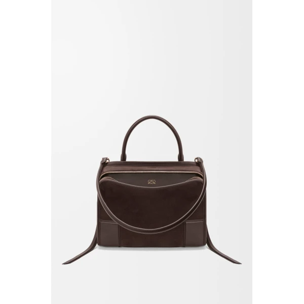 Loewe Medium Amazona 180 bag in suede, Dark Chestnut | Totes & Top-Handle Bags | Coveti