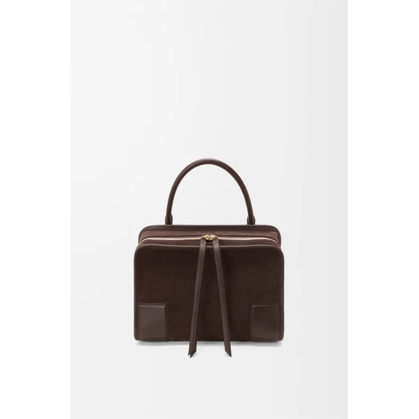 Loewe Medium Amazona 180 bag in suede, Dark Chestnut | Totes & Top-Handle Bags | Coveti