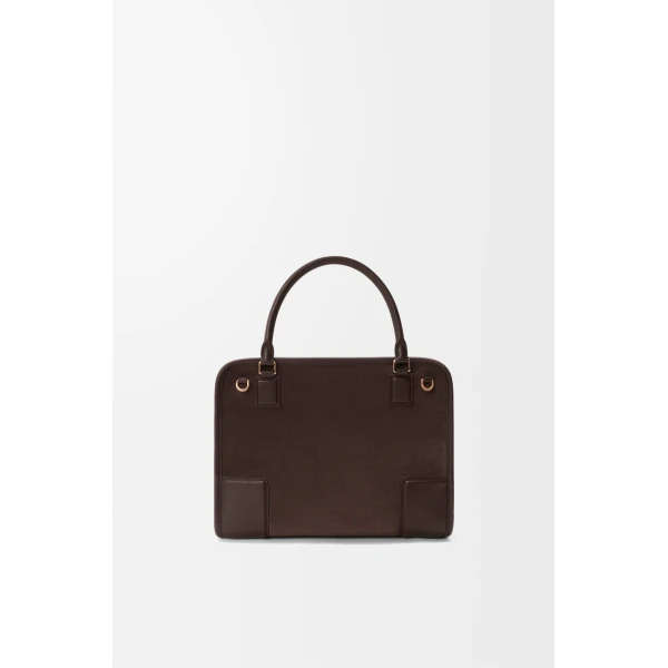 Loewe Medium Amazona 180 bag in suede, Dark Chestnut | Totes & Top-Handle Bags | Coveti