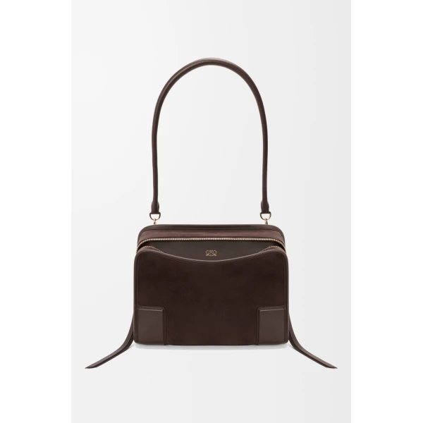 Loewe Medium Amazona 180 bag in suede, Dark Chestnut | Totes & Top-Handle Bags | Coveti