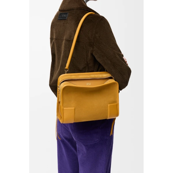 Loewe Medium Amazona 180 bag in suede, Ochre | Totes & Top-Handle Bags | Coveti