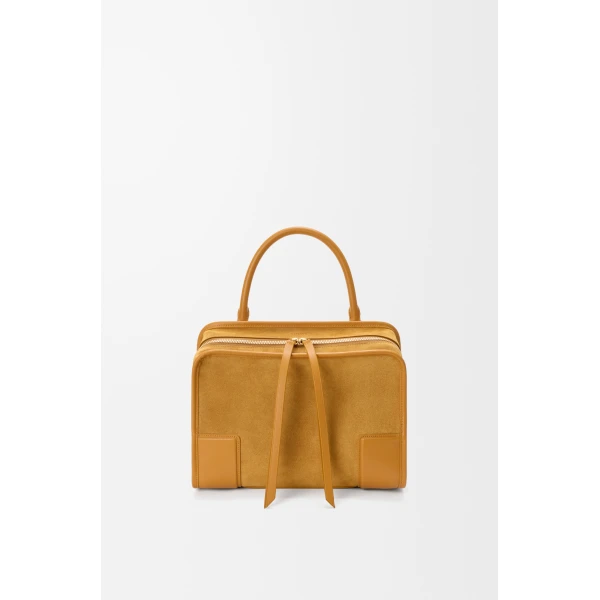 Loewe Medium Amazona 180 bag in suede, Ochre | Totes & Top-Handle Bags | Coveti