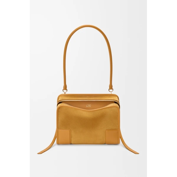 Loewe Medium Amazona 180 bag in suede, Ochre | Totes & Top-Handle Bags | Coveti