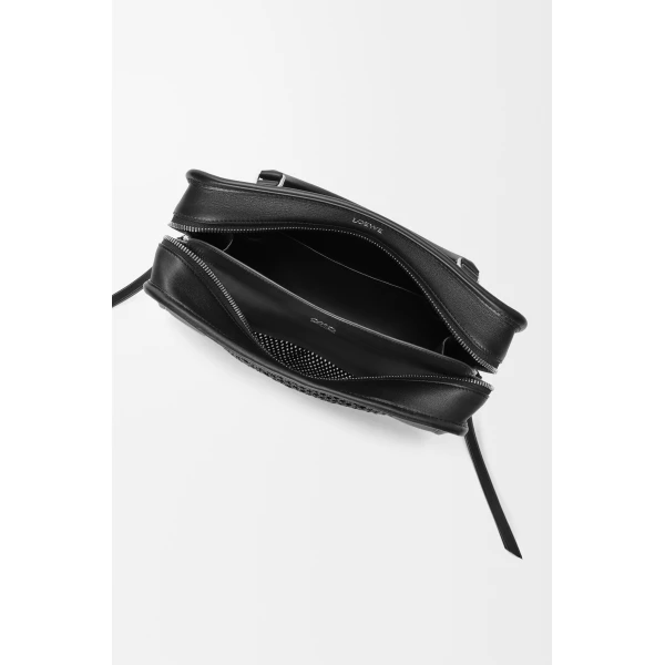 Loewe Medium Amazona 180 bag in woven calfskin, Black | Totes & Top-Handle Bags | Coveti