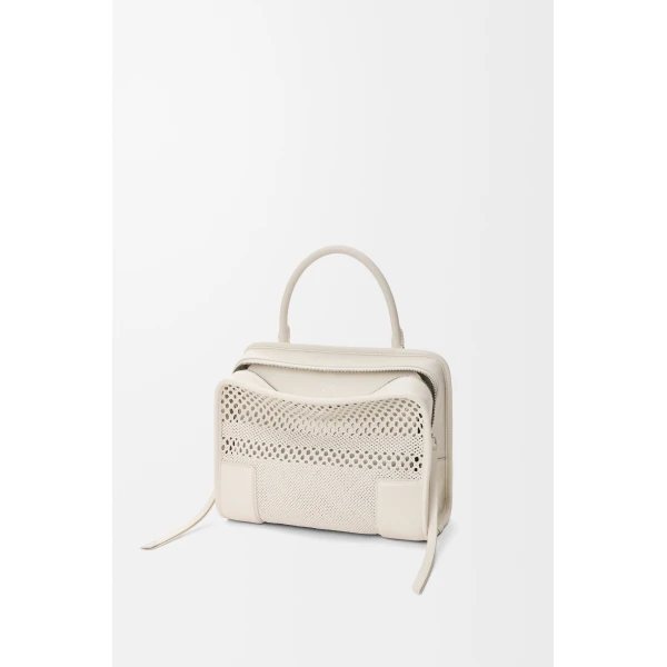Loewe Medium Amazona 180 bag in woven calfskin, Soft White | Totes & Top-Handle Bags | Coveti