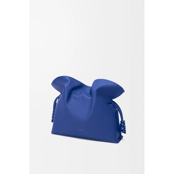 Loewe Medium Coil Flamenco clutch in nappa calfskin, Stellar Blue | Shoulder & Crossbody Bags | Coveti