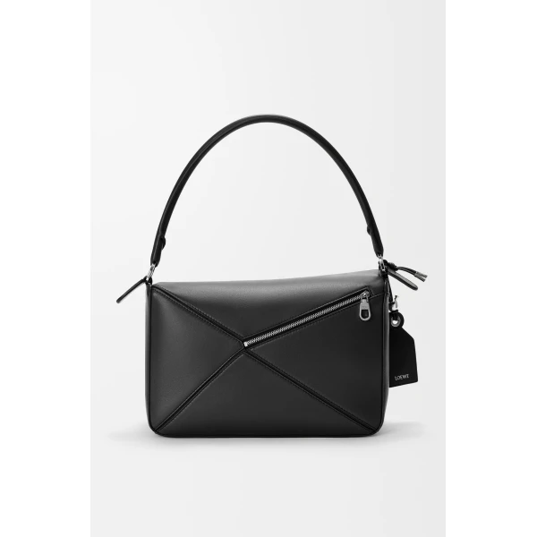 Loewe Medium Featherlight Puzzle bag in nappa lambskin, Black | Shoulder & Crossbody Bags | Coveti