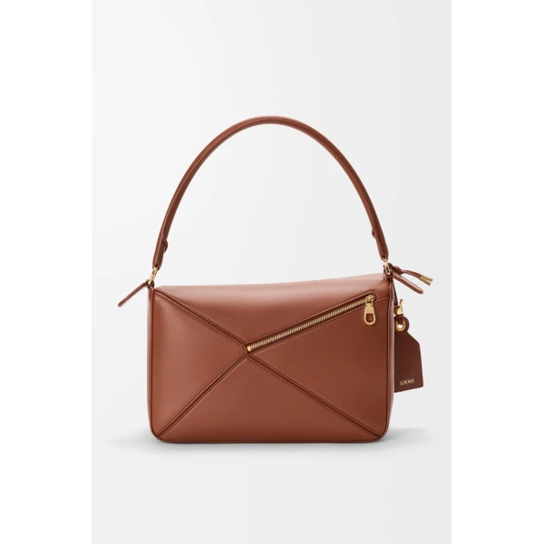 Loewe Medium Featherlight Puzzle bag in nappa lambskin, Pecan | Shoulder & Crossbody Bags | Coveti