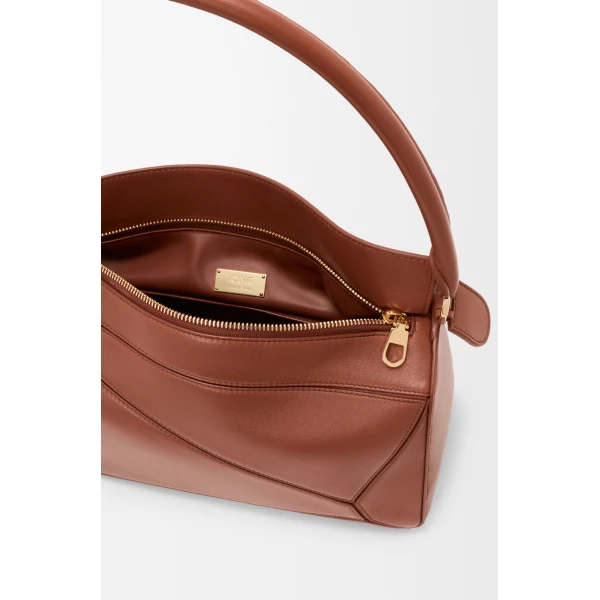 Loewe Medium Featherlight Puzzle bag in nappa lambskin, Pecan | Shoulder & Crossbody Bags | Coveti