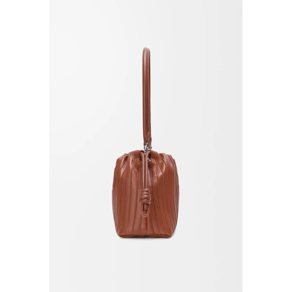 Loewe Medium Flamenco Pleats purse in nappa lambskin, Pecan | Shoulder & Crossbody Bags | Coveti