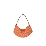 Loewe Medium Loewe Swing bag in raffia and calfskin, Bright Orange/Pink | Totes & Top-Handle Bags | Coveti
