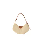 Loewe Medium Loewe Swing bag in raffia and calfskin, Natural/Tan | Totes & Top-Handle Bags | Coveti