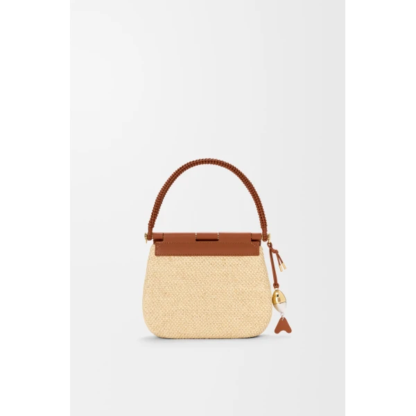 Loewe Medium Pescador bag in raffia and calfskin, Natural/Tan | Totes & Top-Handle Bags | Coveti