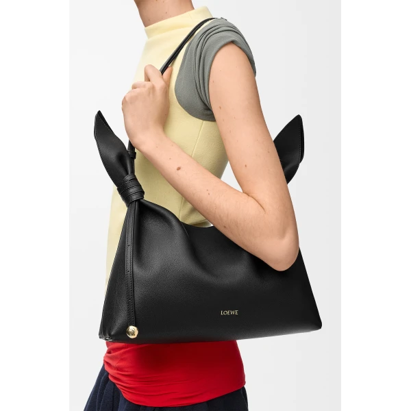 Loewe Medium Scarf bag in smooth calfskin, Black | Shoulder & Crossbody Bags | Coveti